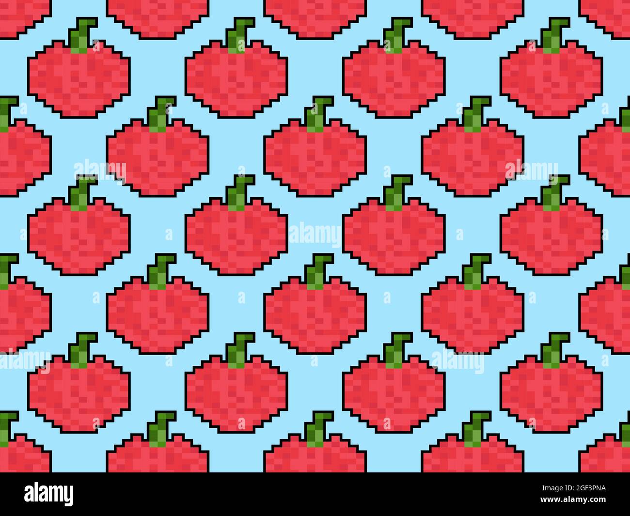 seamless vector retro pixel game fruits pattern Stock Vector Image