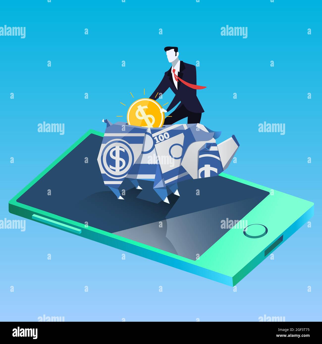 Finance and business success concept vector illustration in flat design ...