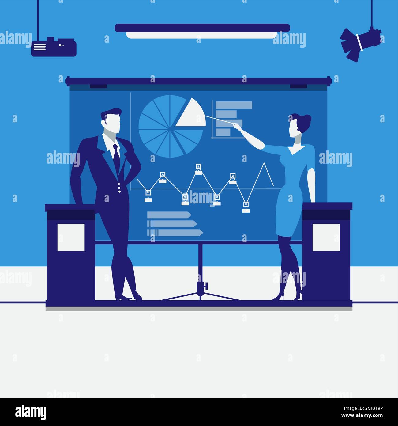 Business presentation concept vector illustration in flat design Stock ...