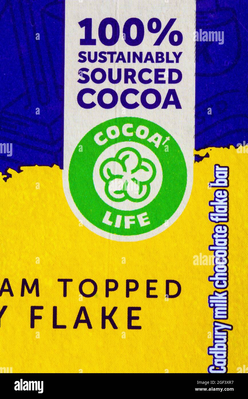 100 sustainably sourced cocoa Cocoa Life symbol CocoaLife on box of