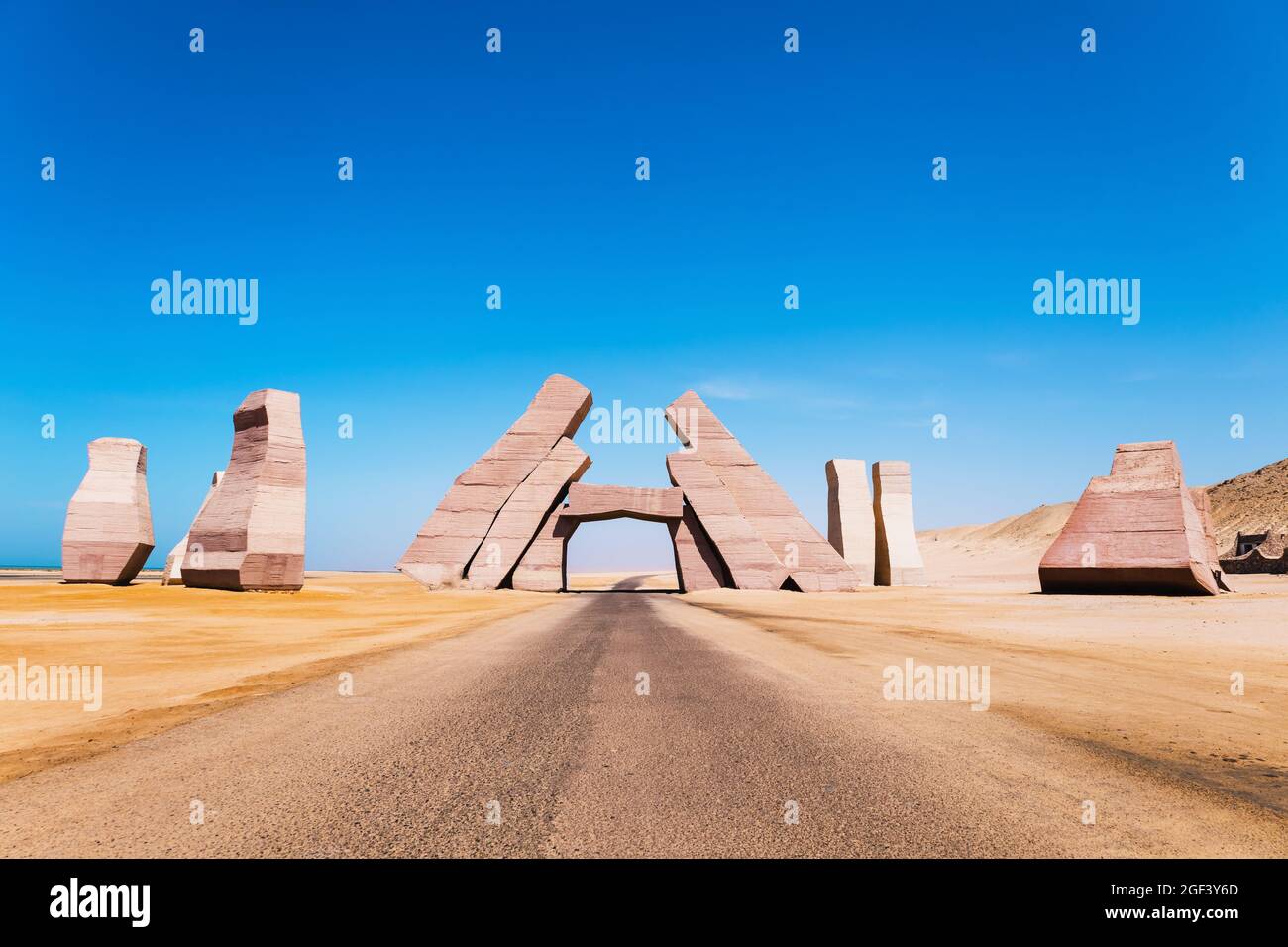 Gate of Allah in Ras Mohamed National Park. Ras Muhammad in Egypt at the southern extreme of the Sinai Peninsula. Stock Photo