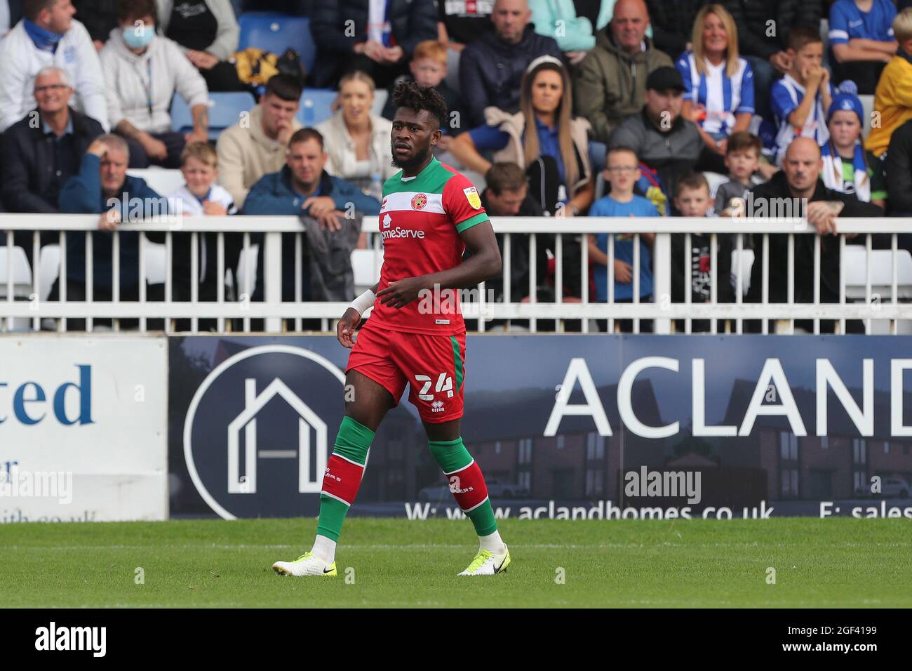 HARTLEPOOL, UK. AUGUST 21ST Rollin Menayese of Walsall during the Sky Bet League 2 match between Hartlepool United and Walsall at Victoria Park, Hartlepool on Saturday 21st August 2021. (Credit: Mark Fletcher | MI News) Credit: MI News & Sport /Alamy Live News Stock Photo