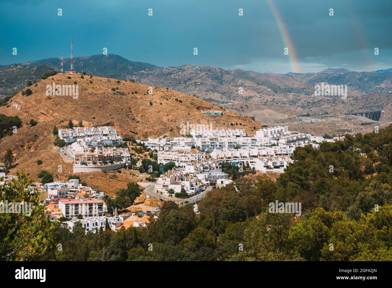Malaga, Spain. Cityscape aerial view of residential district