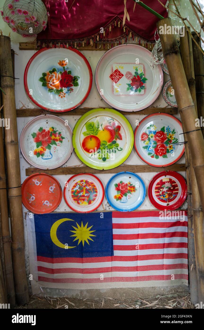 Malaysia flag with decoration dish plate decoration Stock Photo Alamy