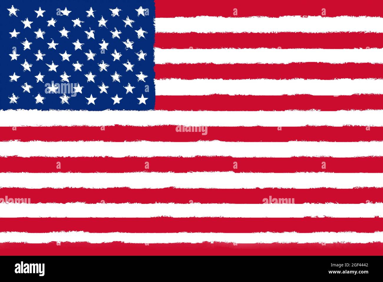 Flag of Uited States of America grunge looking 3D illustration. Stock Photo