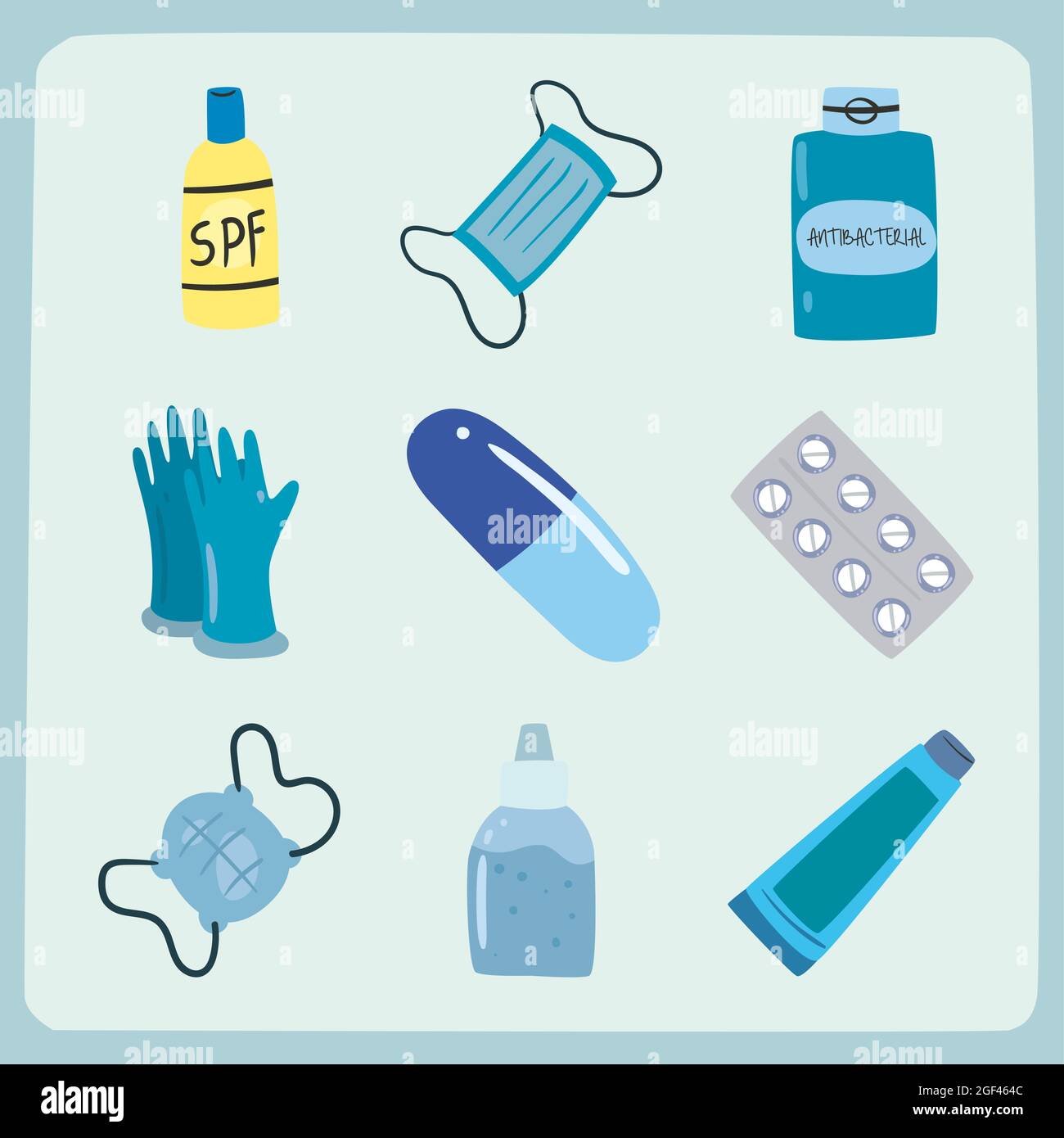 set of medicine supplies icons Stock Vector Image & Art - Alamy