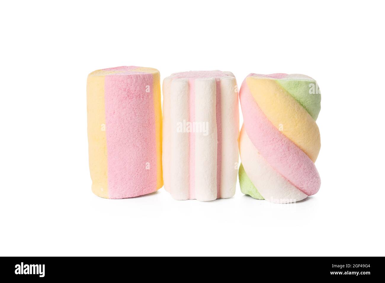 Tasty marshmallows on white background Stock Photo - Alamy