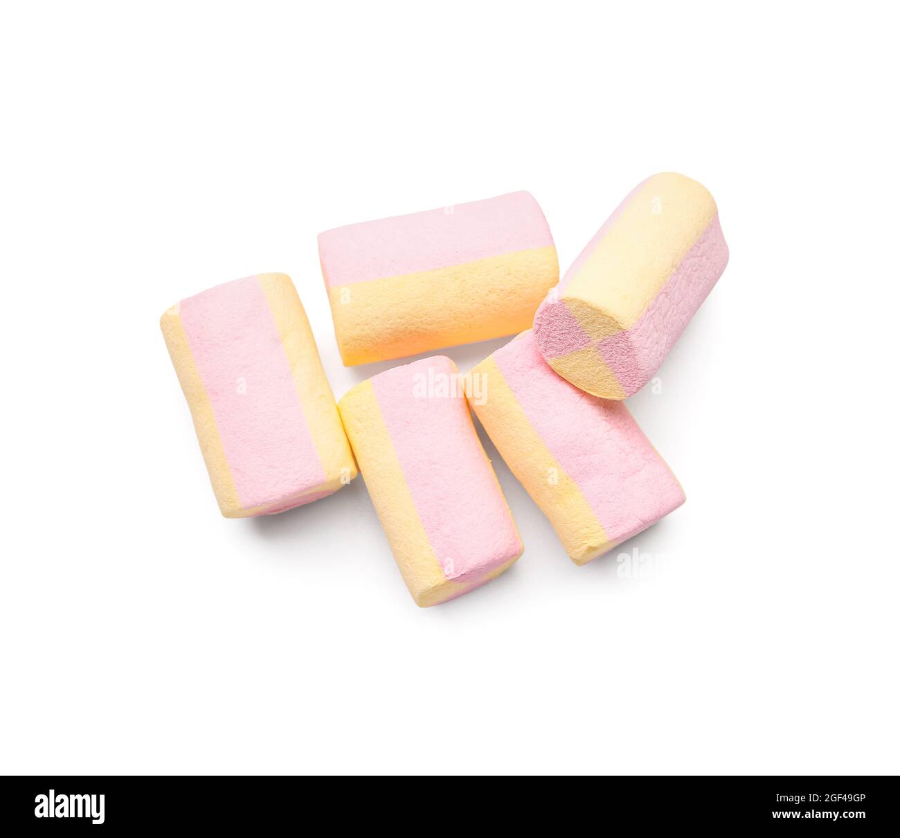 Tasty marshmallows on white background Stock Photo - Alamy