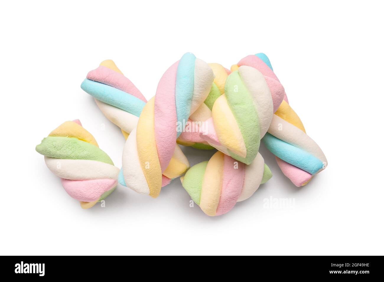 Tasty marshmallows on white background Stock Photo - Alamy