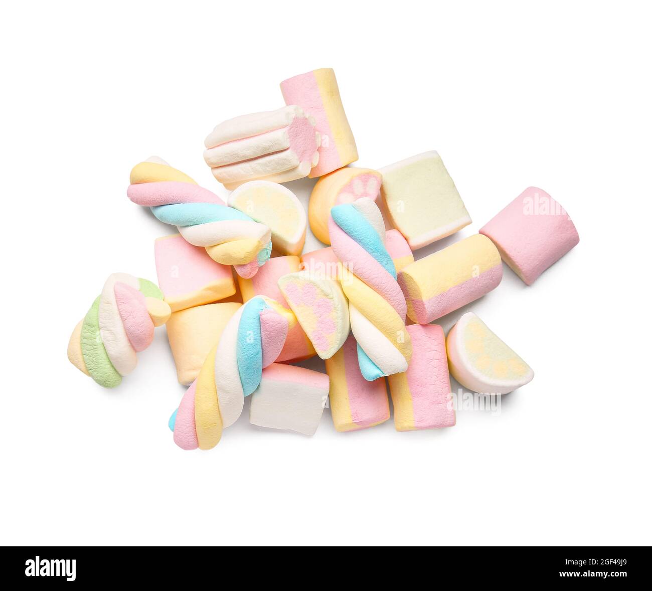 Tasty marshmallows on white background Stock Photo - Alamy