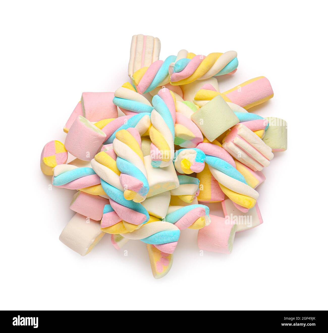 Tasty marshmallows on white background Stock Photo - Alamy