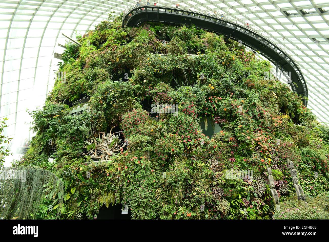 Singapore, Gardens by the Bay. Cloud forest dome. Stock Photo