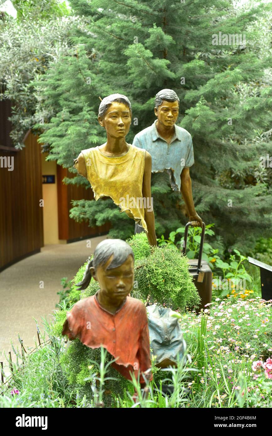 Singapore, Gardens by the Bay. Sculptures in Flower dome Stock Photo