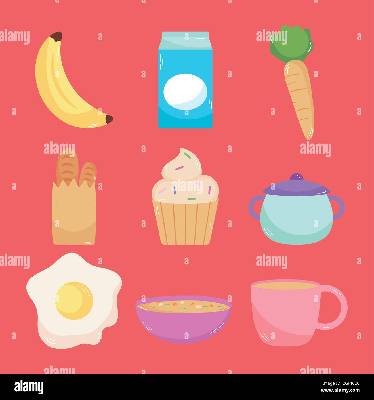 food and fruits icon set Stock Vector Image & Art - Alamy