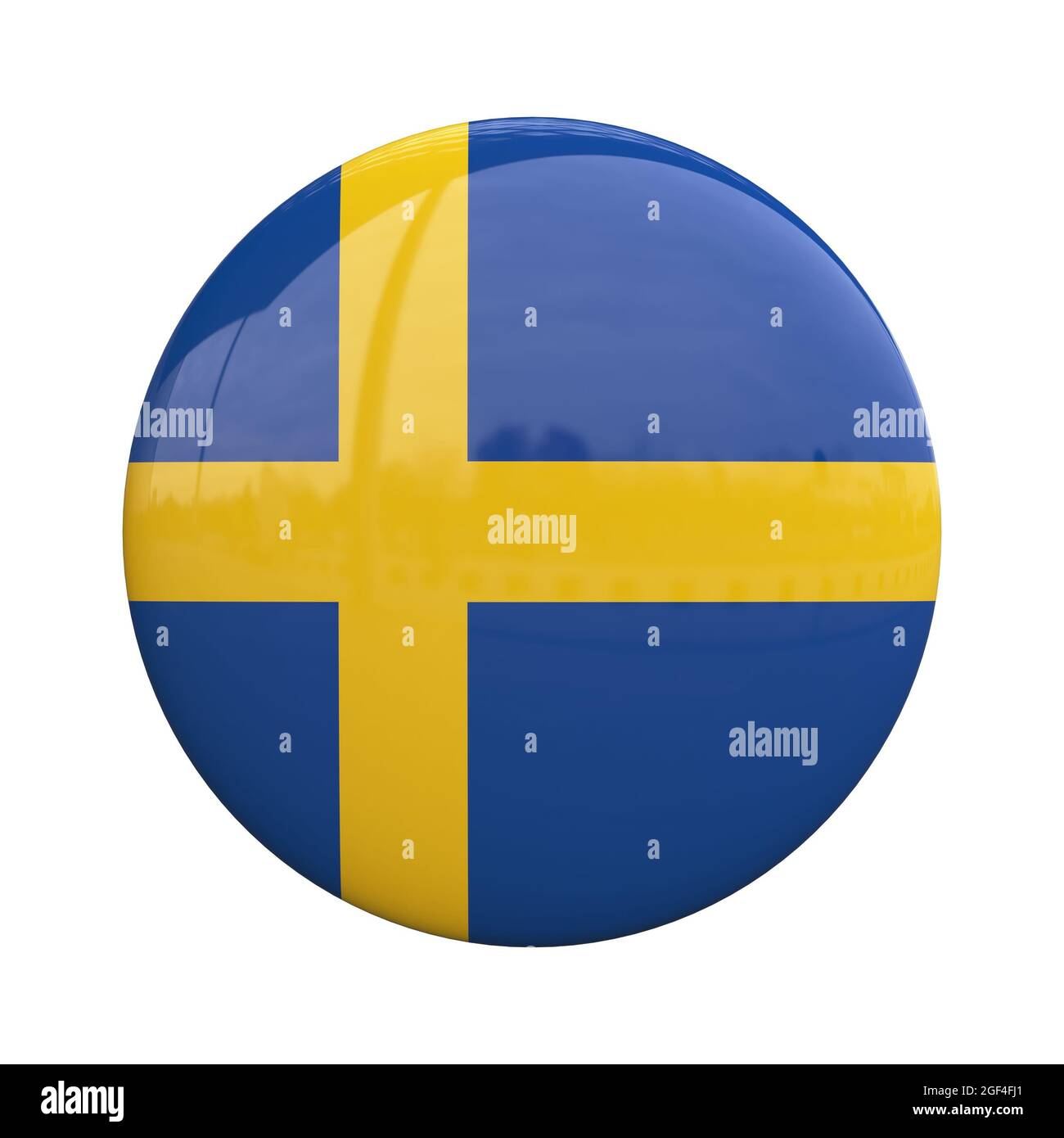 Sweden national flag badge, nationality pin 3d rendering Stock Photo