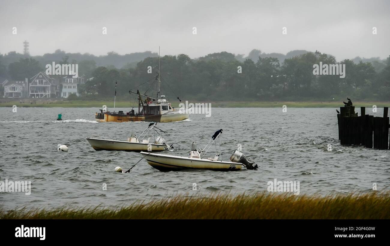 NORWALK, CONNECTICUT AUGUST 23, 2021 Nor'Easter oyster boat is returning to Norwalk day after
