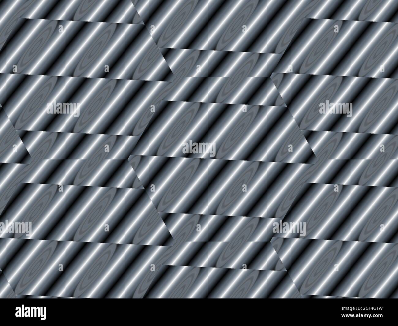 Abstract background, gray white gradient distorted geometric curvature structure pattern Stock Photo
