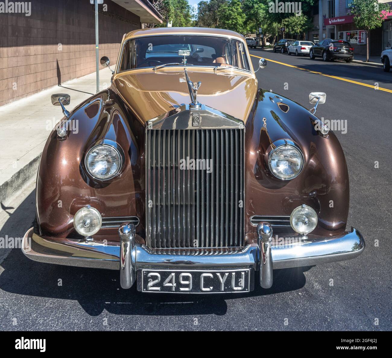 Claremont, USA - September 24, 2017: 1962 Rolls Royce Silver Cloud II, parked curbside on a Sunday afternoon in Claremont Village. Stock Photo