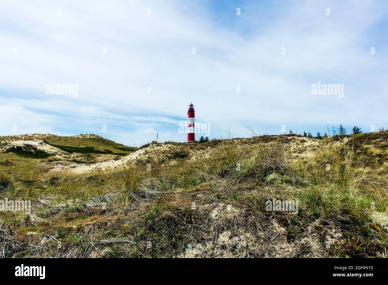 Coastal landscape with Amrum Lighthouse in background Stock Photo