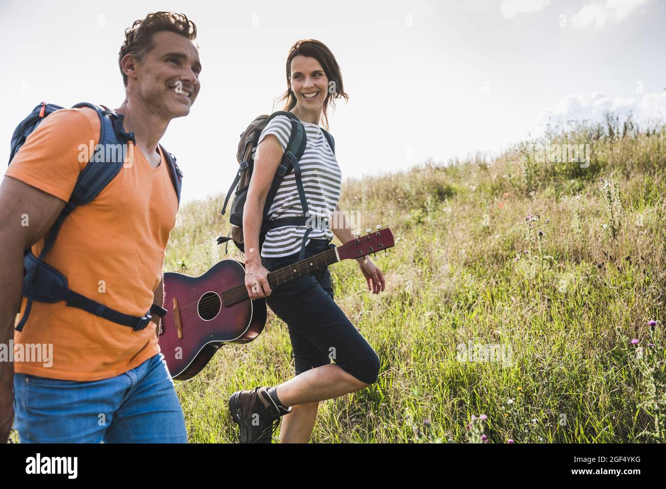 Man woman female couple walking hiking hi-res stock photography and ...