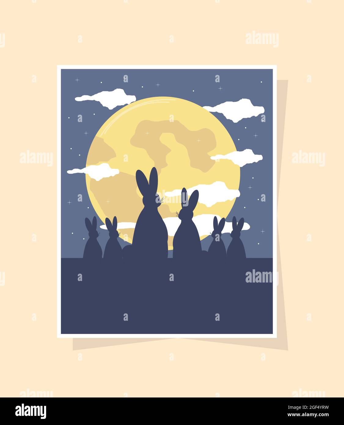 rabbits in the night Stock Vector Image & Art Alamy