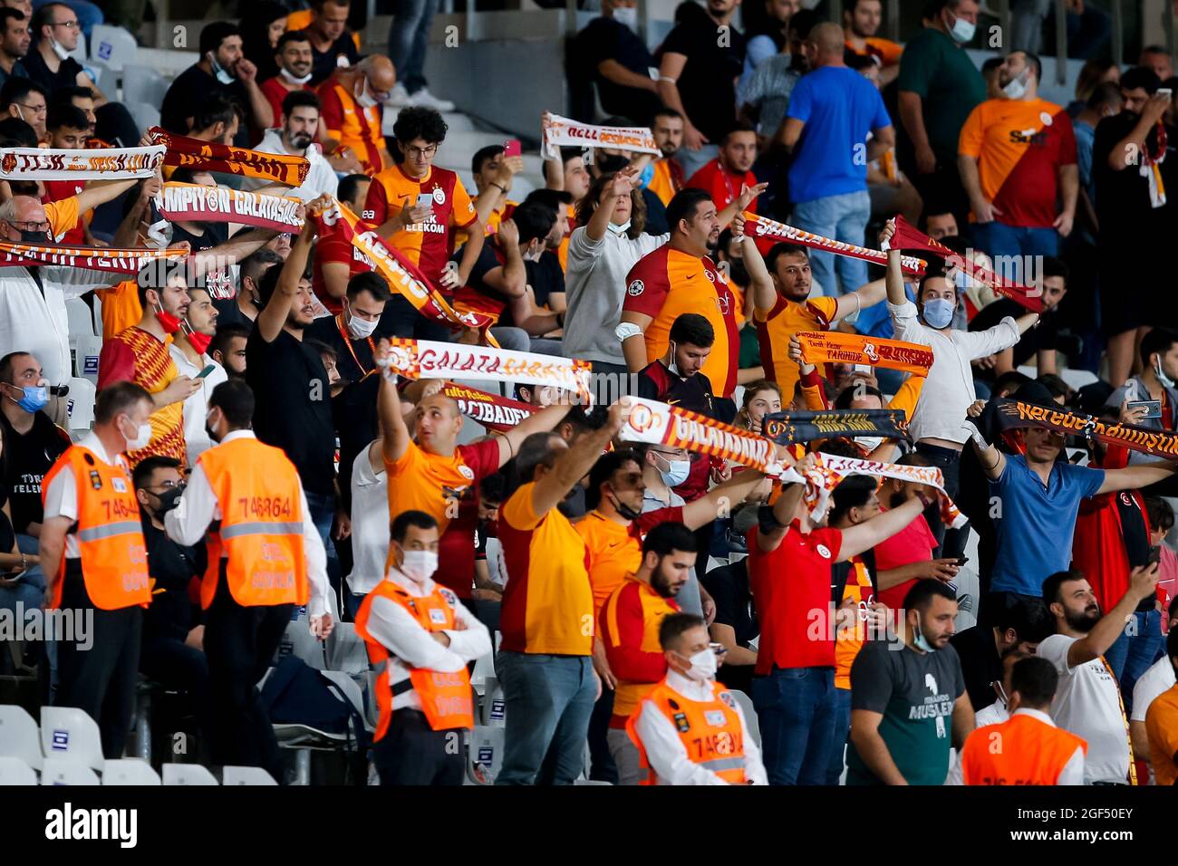 ISTANBUL, TURKEY AUGUST 23 Fans of Galatasaray during the Super Lig