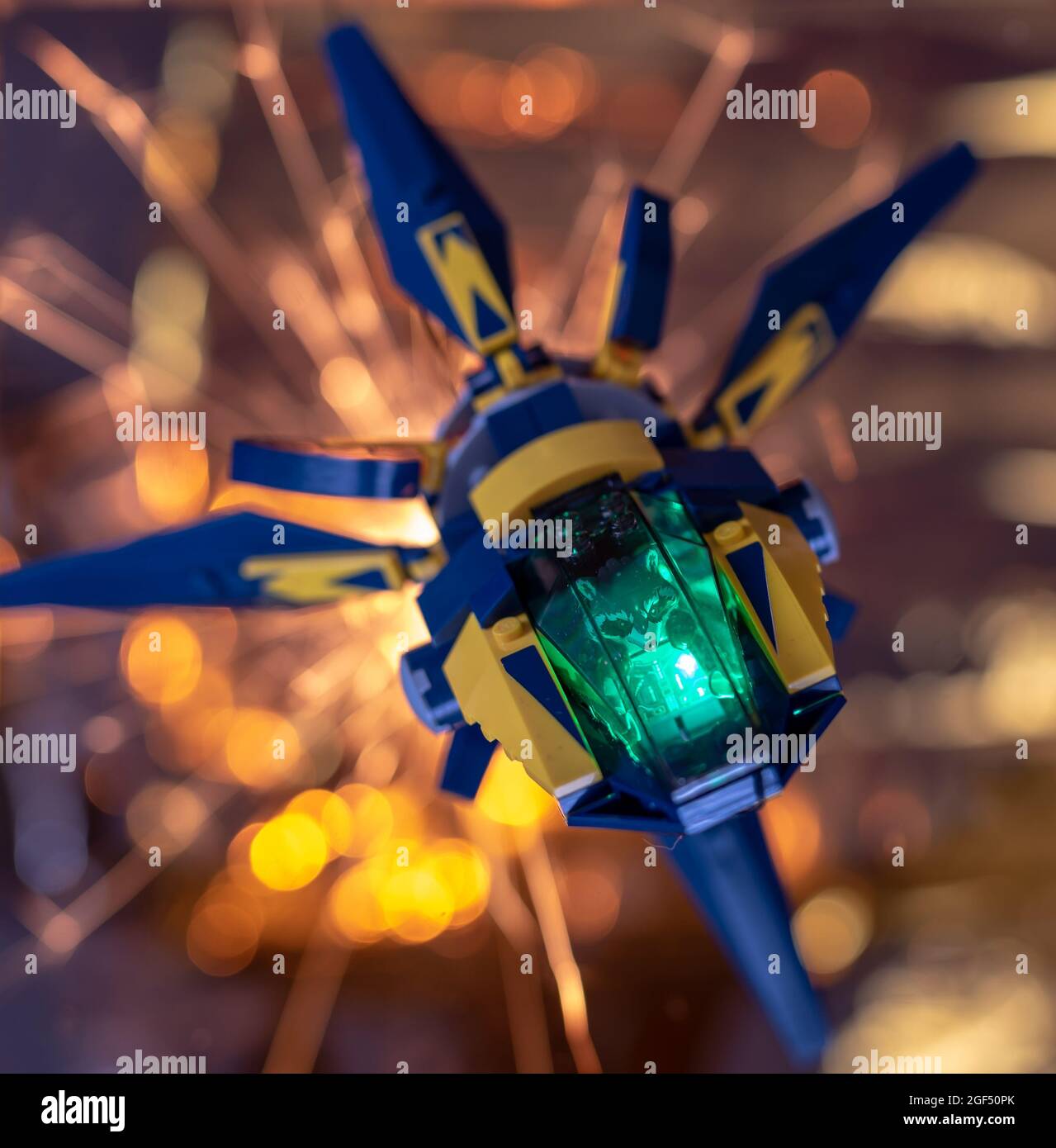 Lego super heroes minifigure rocket Stock Photo