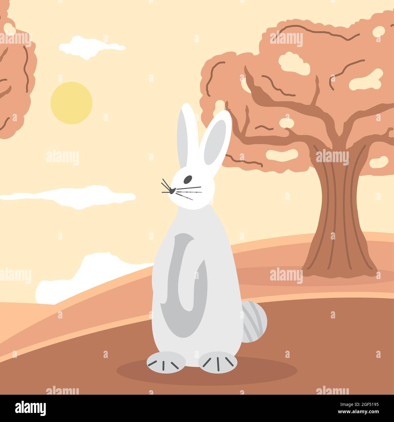 rabbit in the autumnal scene Stock Vector Image & Art - Alamy