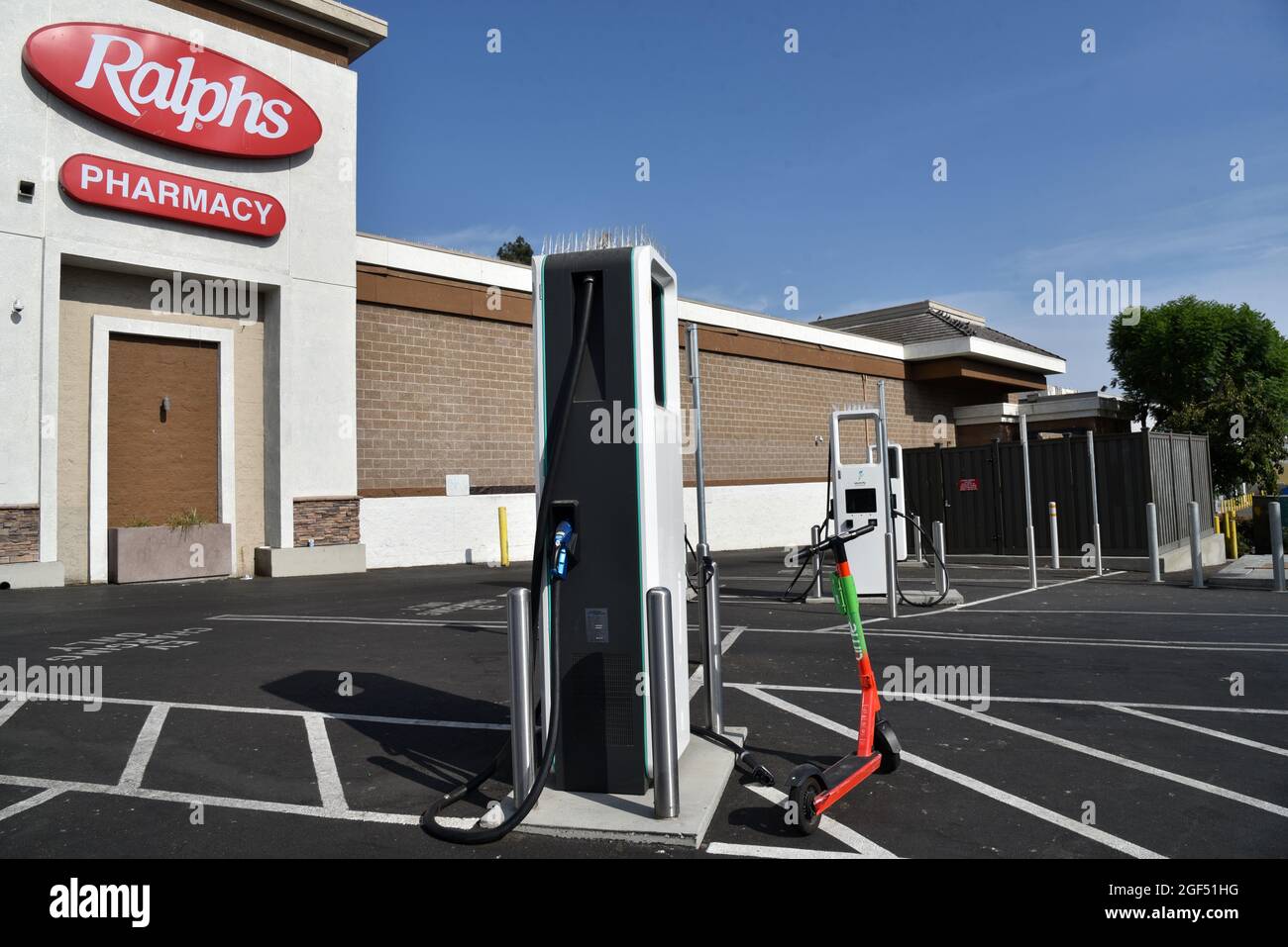 Los Angeles, CA USA July 21, 2021 Electric Vehicle charging stations