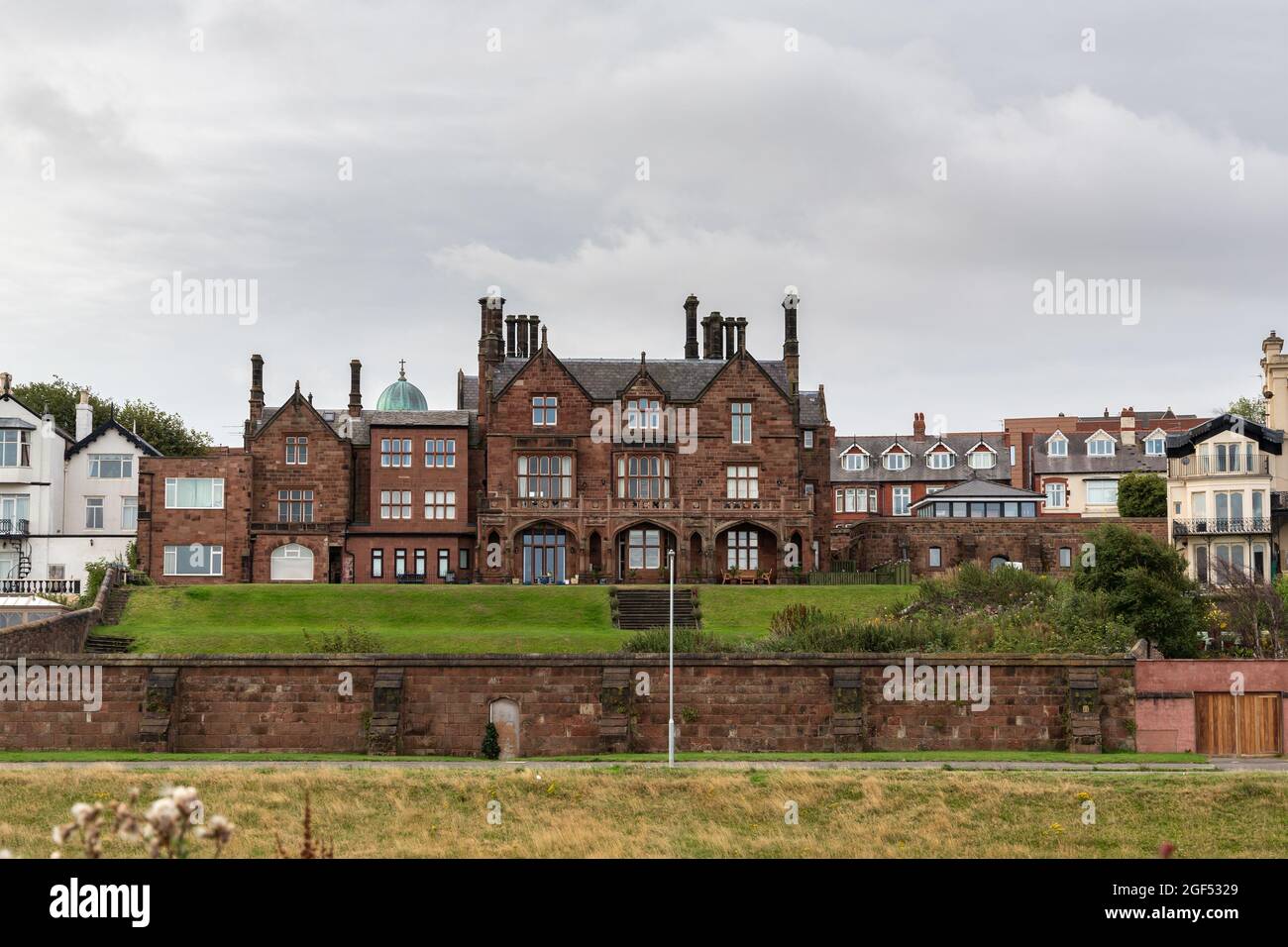 New Brighton, Wirral, UK: Redcliffe mansion, Wellington Road, built c. 1845 by H.L. Elmes, view from King's Parade Stock Photo