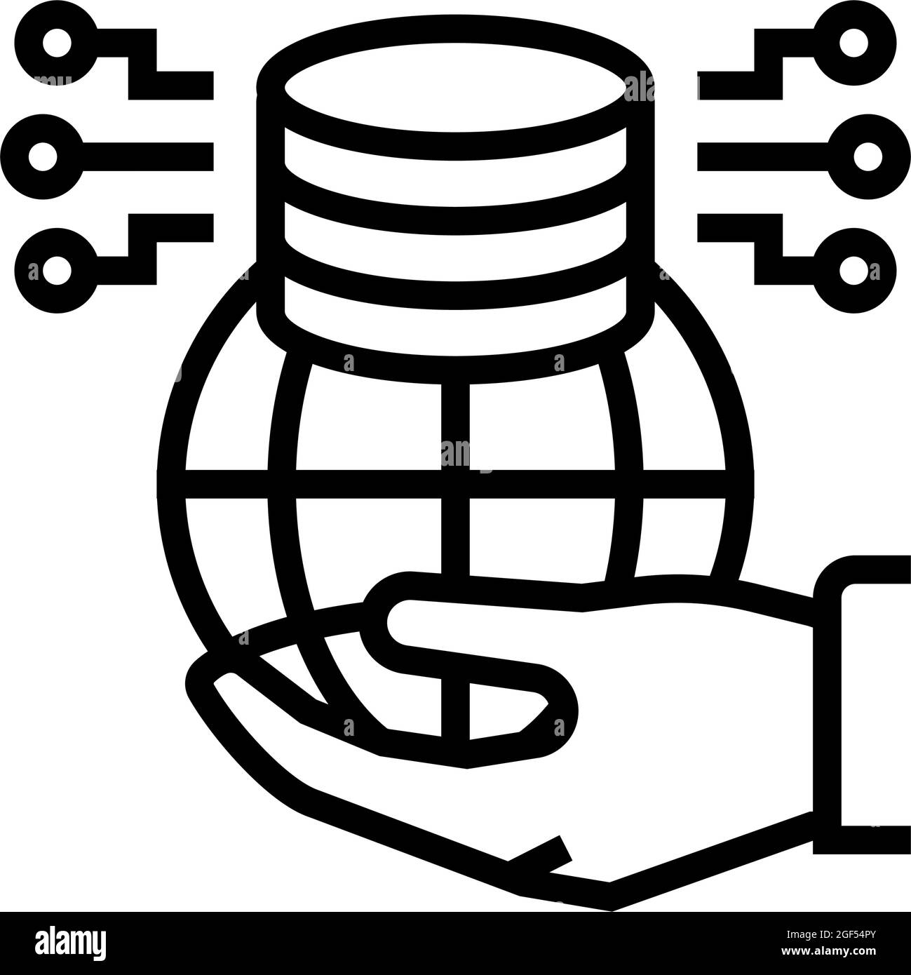 big data for sustainable development social problem line icon vector ...