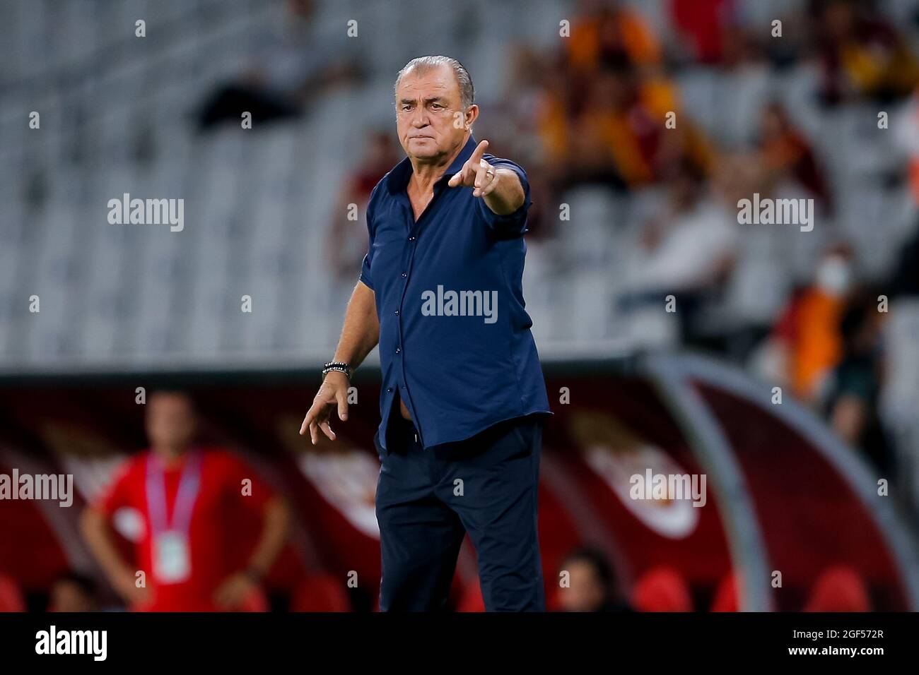 ISTANBUL, TURKEY - AUGUST 23: Coach Fatih Terim of Galatasaray during the  Super Lig match between Galatasaray