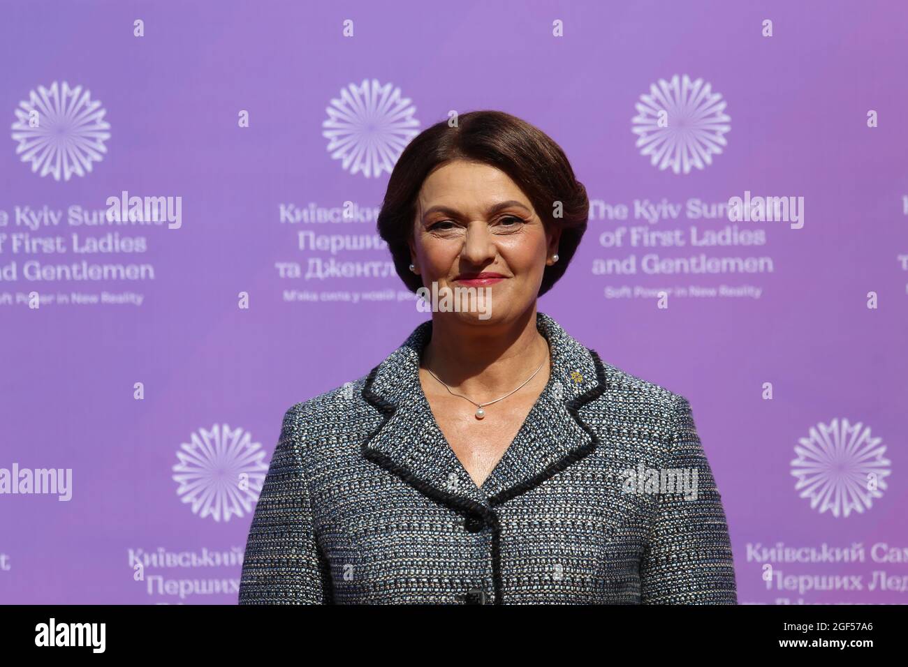 Kyiv, Ukraine. 23rd Aug, 2021. Diana Nausediene First lady of the Lithuanian during The Kyiv Summit of First Ladies and Gentlemen. The event was organized on the initiative of Olena Zelenska, the wife of the President of Ukraine. Credit: SOPA Images Limited/Alamy Live News Stock Photo