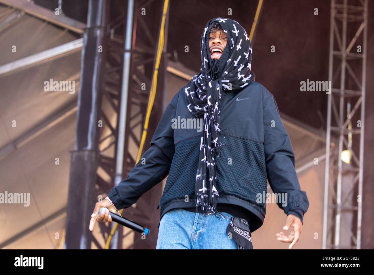 Rapper $not (Edy Edouard, aka Snot) during the Lyrical Lemonade Summer Smash Music Festival at