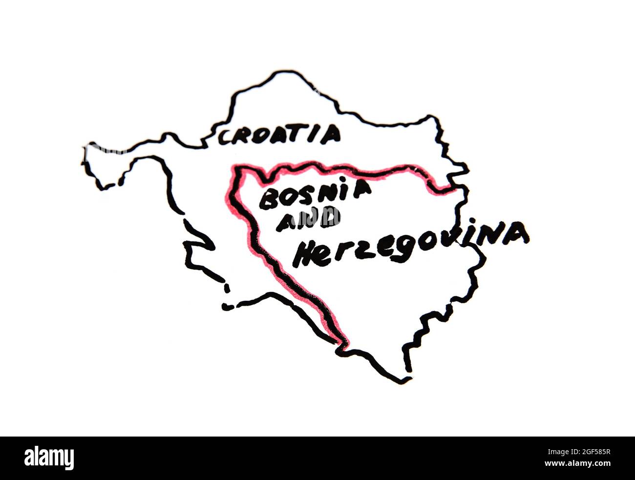 Map of Croatia and Bosnia and Herzegovina - territorial dispute concept Stock Photo - Alamy