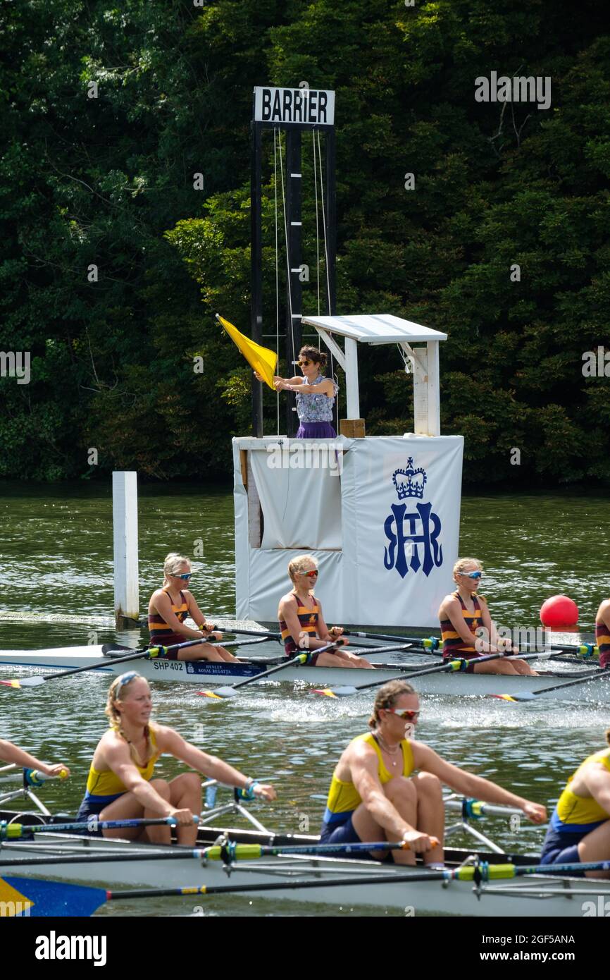 Scenes from Henley Royal Regatta 2021 on the River Thames Stock Photo