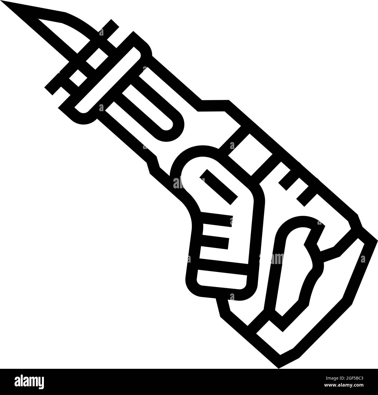 reciprocating saw tool line icon vector illustration Stock Vector Image