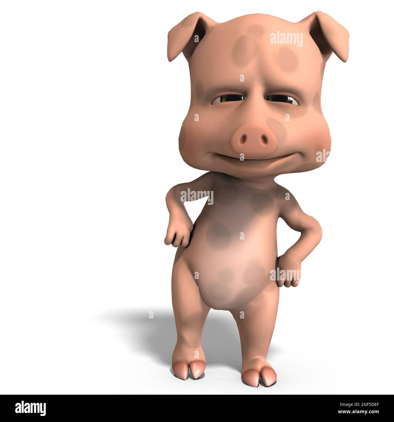 cute and funny cartoon pig, 3d-illustration Stock Photo - Alamy