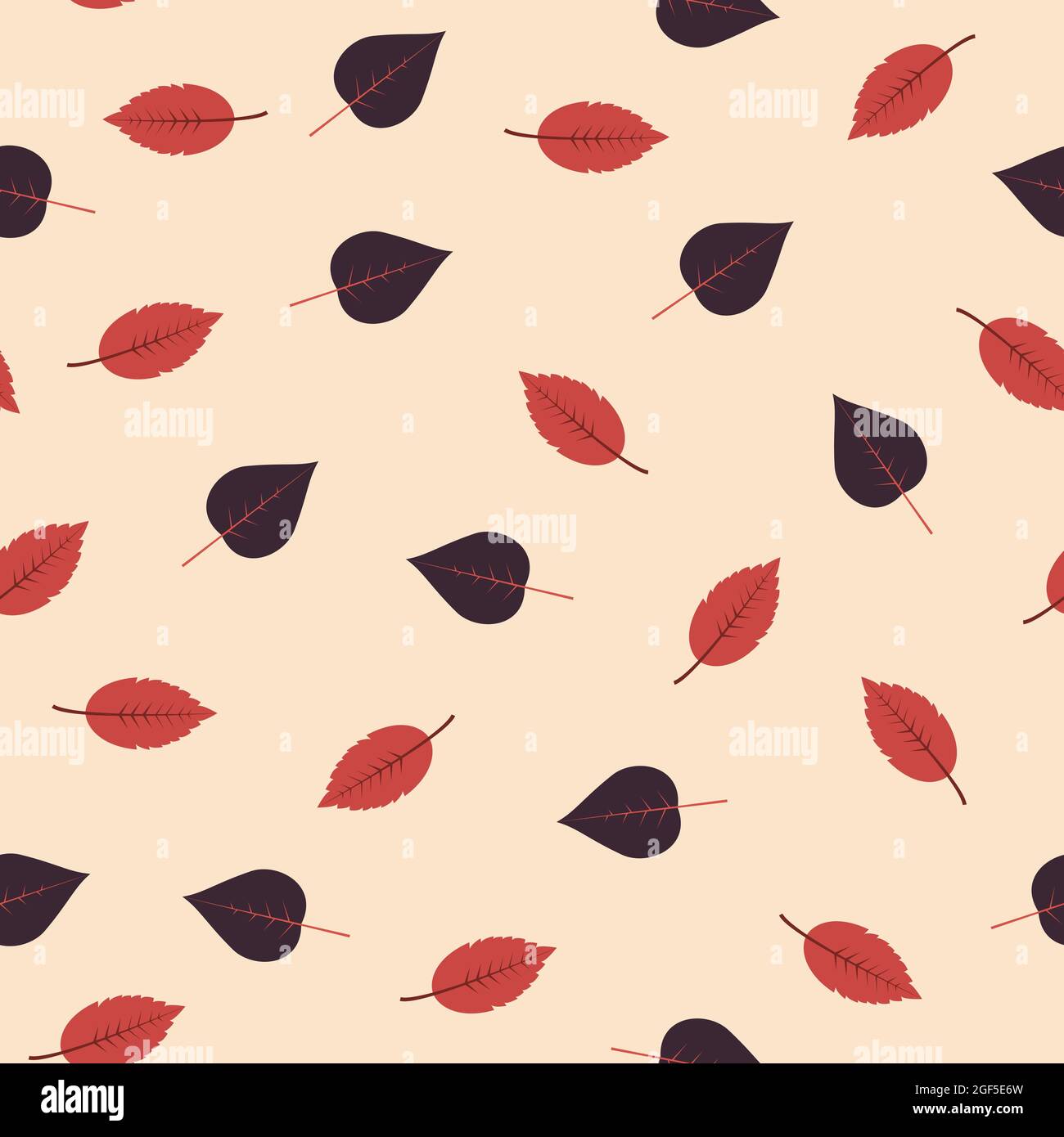 Falling leaves. Vector seamless pattern in flat design Stock Vector
