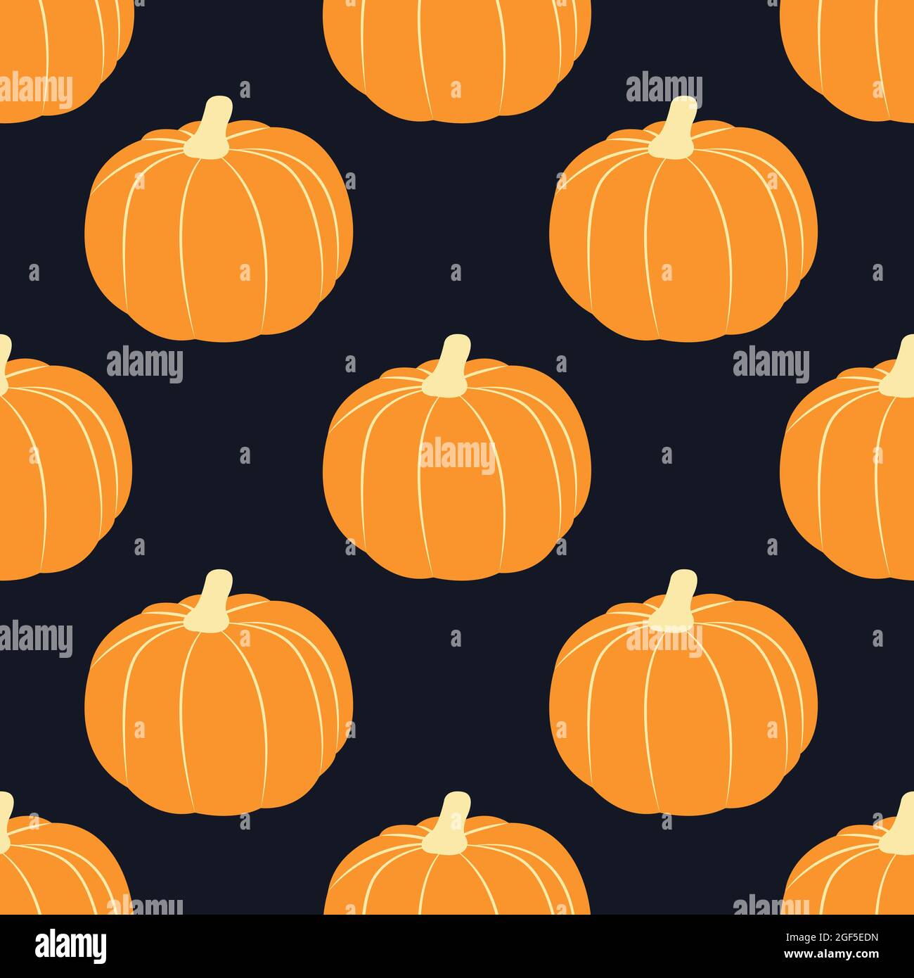 Vector seamless pattern with pumpkins. Flat design Stock Vector