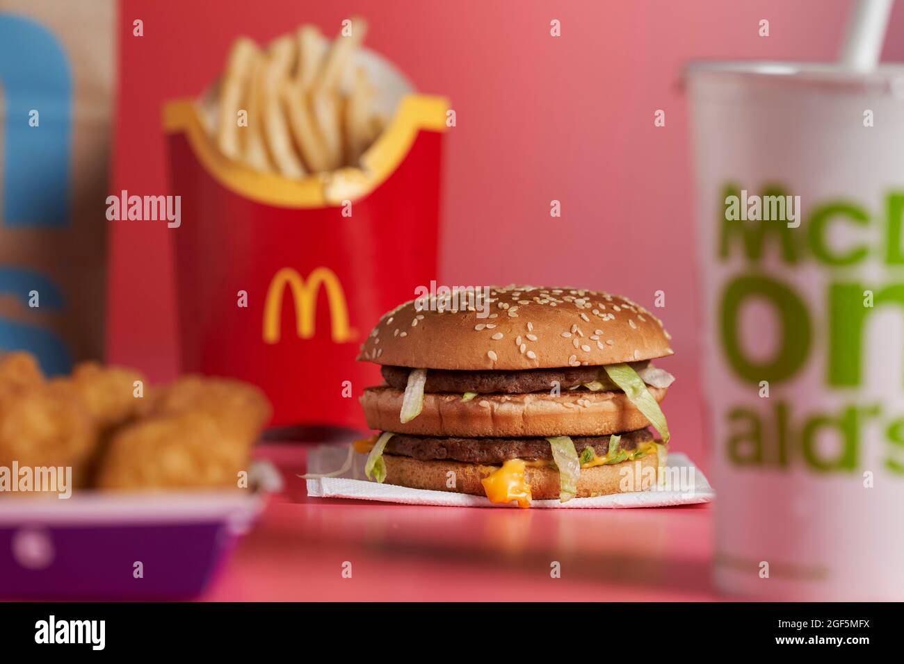 McDonald's Burger Shake and Fries Stock Photo