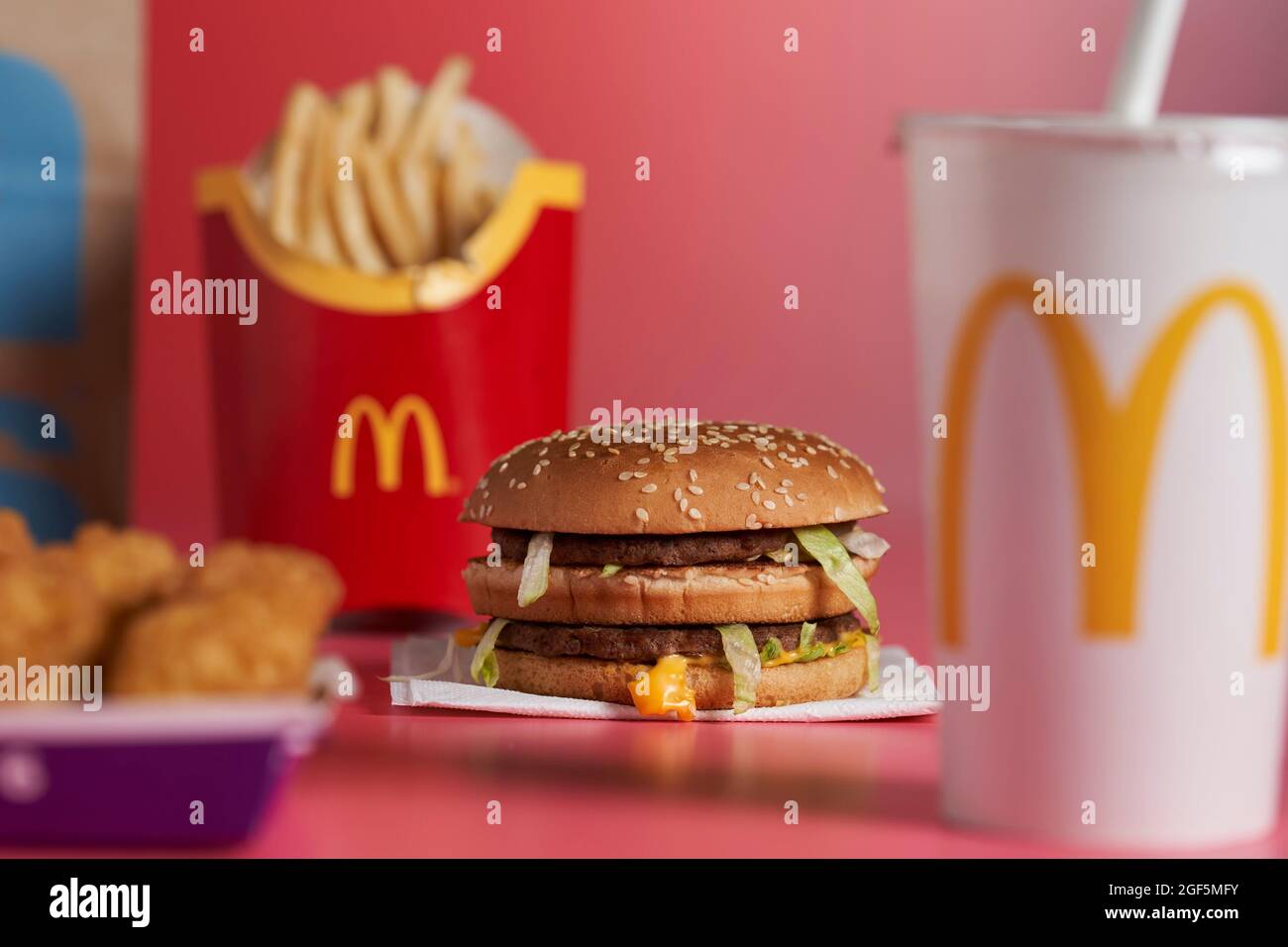 McDonald's Burger Shake and Fries Stock Photo