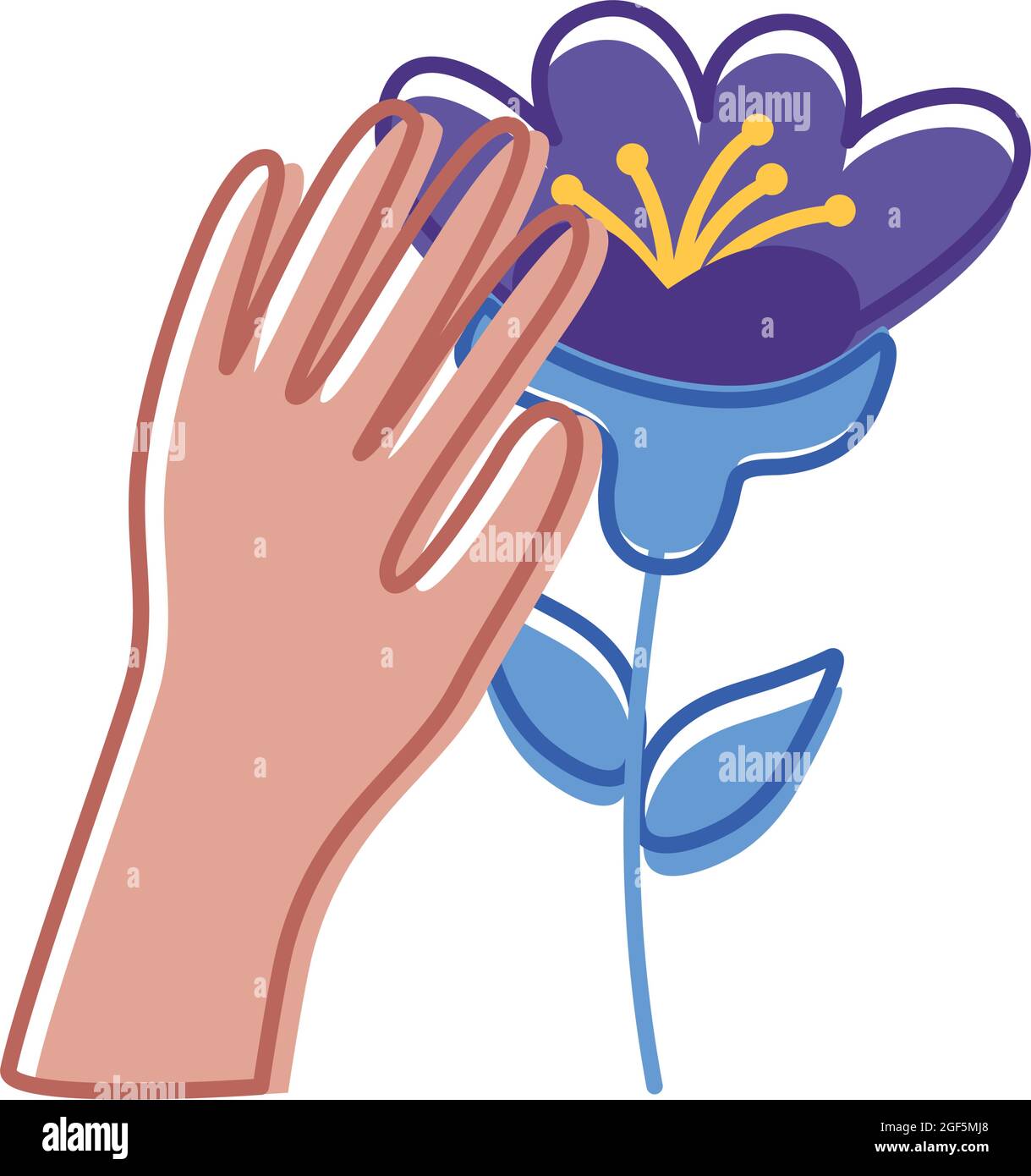 hand with flower garden icon Stock Vector Image & Art Alamy