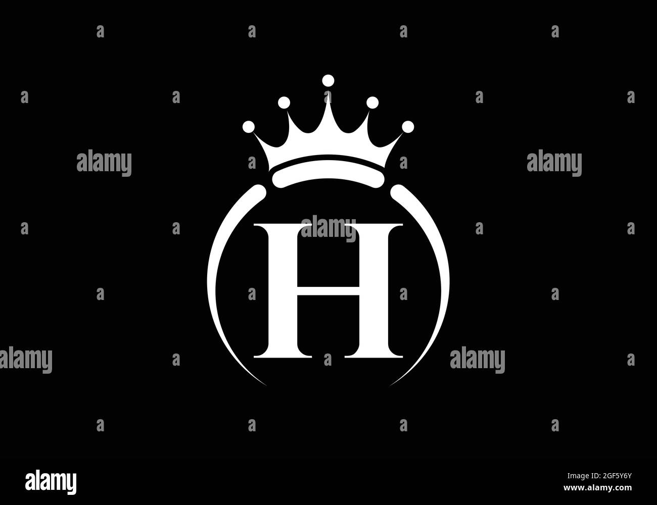 Initial H monogram alphabet with a crown. Royal, King, queen luxury symbol. Font emblem. Modern luxury brand element sign. Vector illustration. Stock Vector
