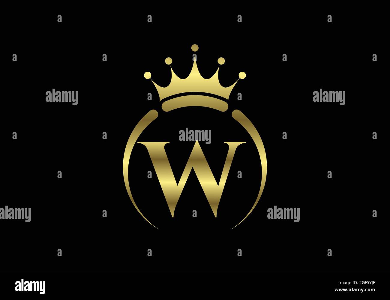 Letter aw logo monogram emblem style with crown Vector Image