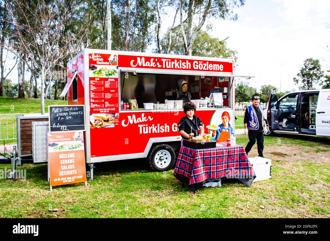 Turkish food stall at Tamworth multicultural food festival. Stock Photo