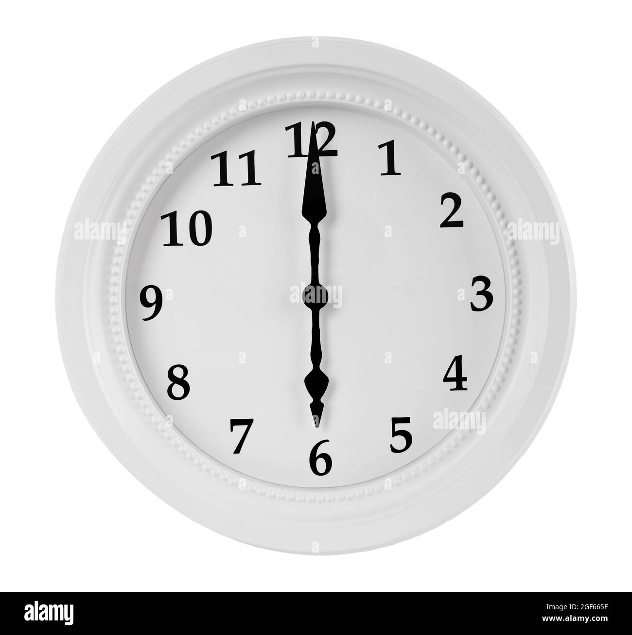 Round wall clock, isolated on white Stock Photo Alamy