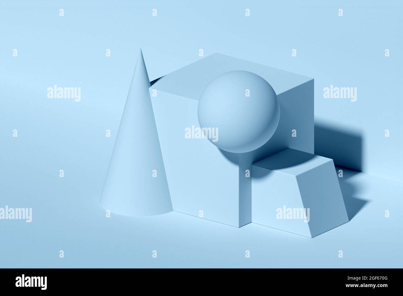 3d illustration classic still life with black and white geometric