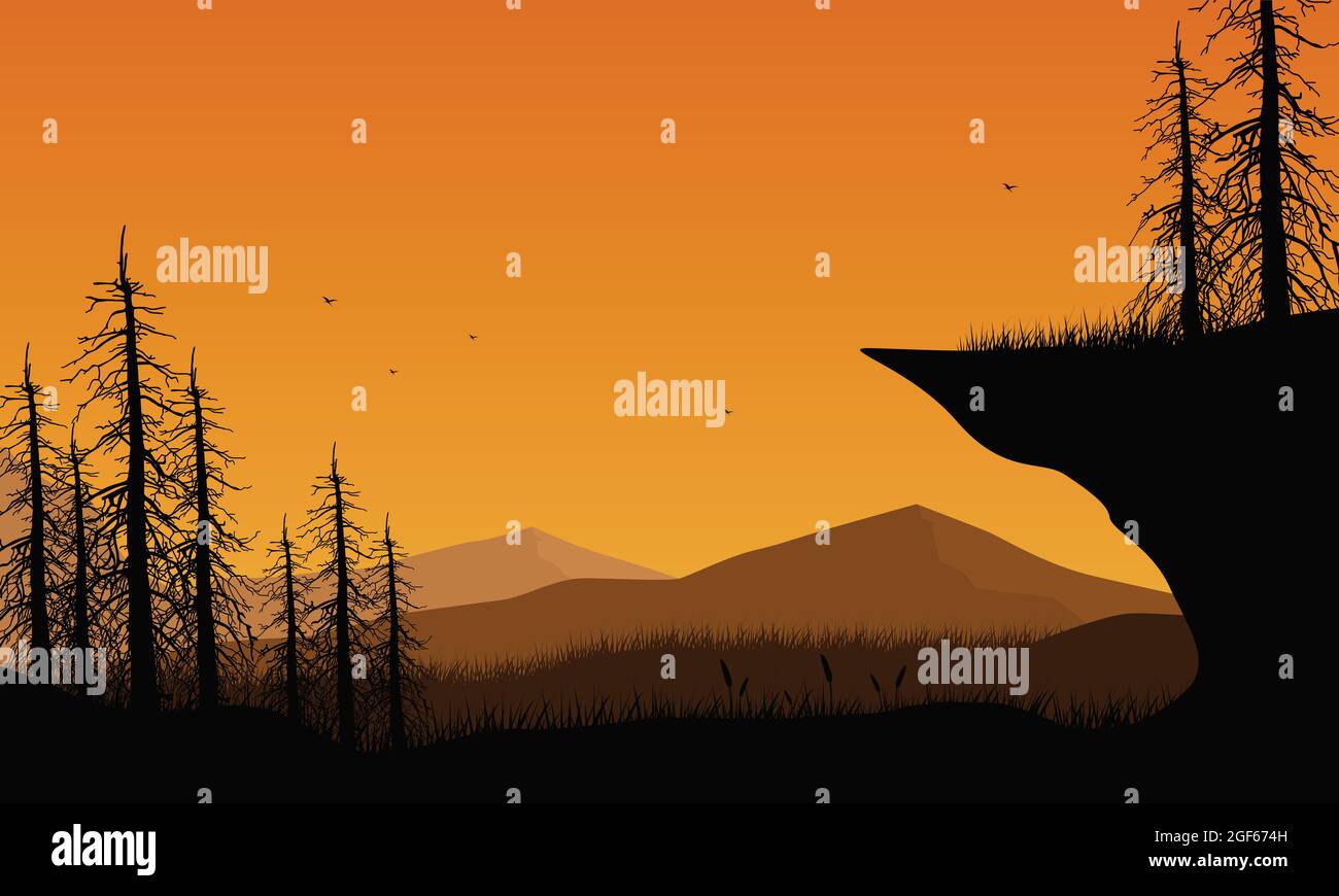 Pdusk Vector A quiet afternoon in the countryside with a beautiful view of the ...