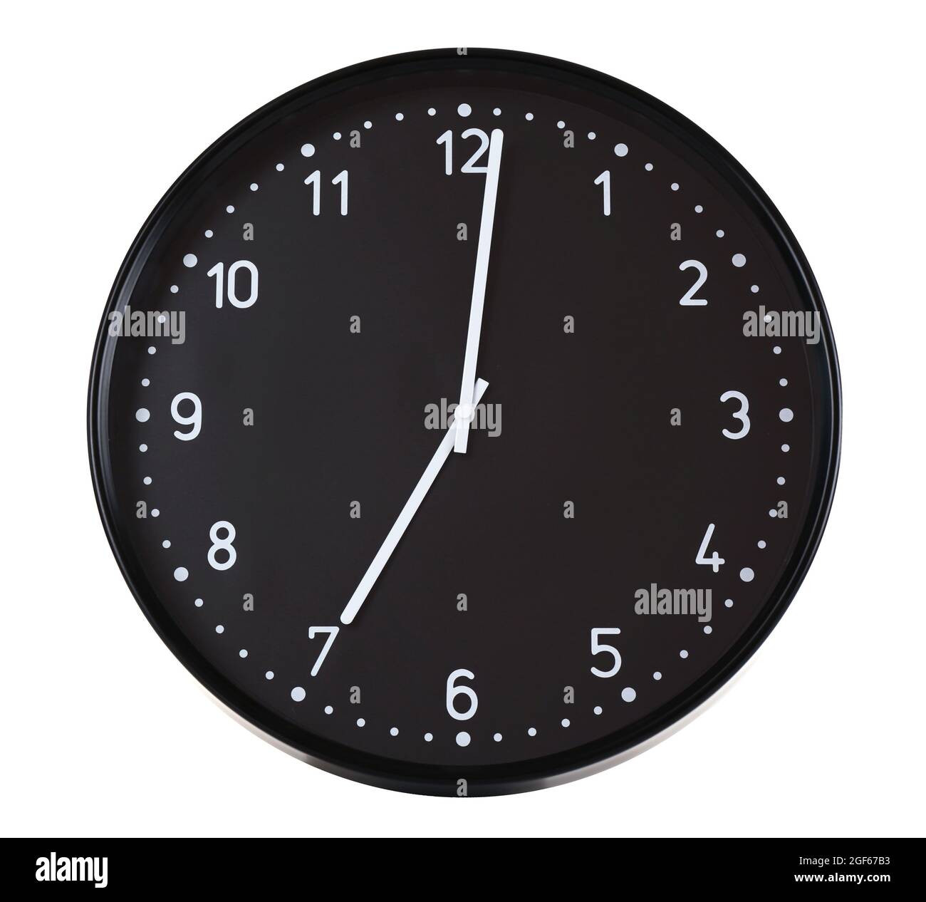 Round black wall clock, isolated on white Stock Photo Alamy